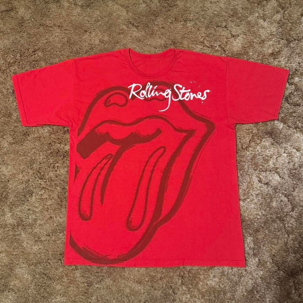 Vintage Rolling Stones Tounge T-Shirt Tee Red XLarge